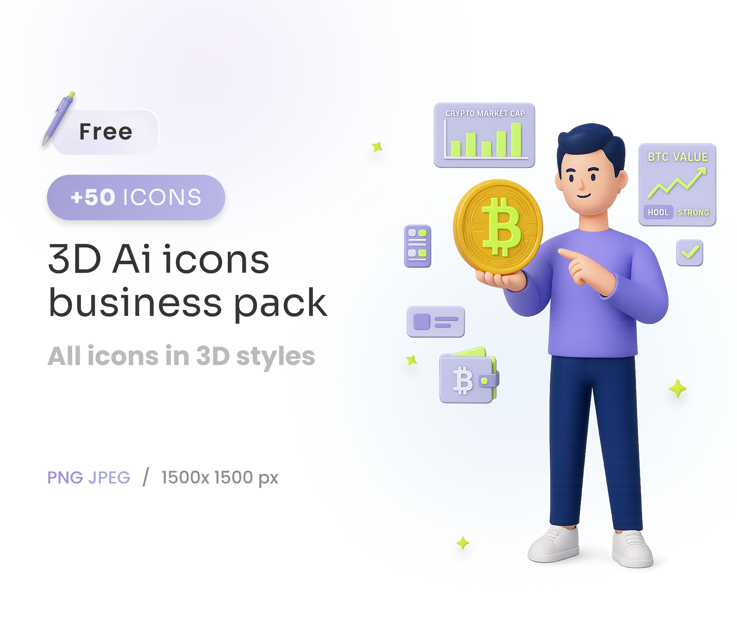 AI 3D Crypto & Business Illustration Pack